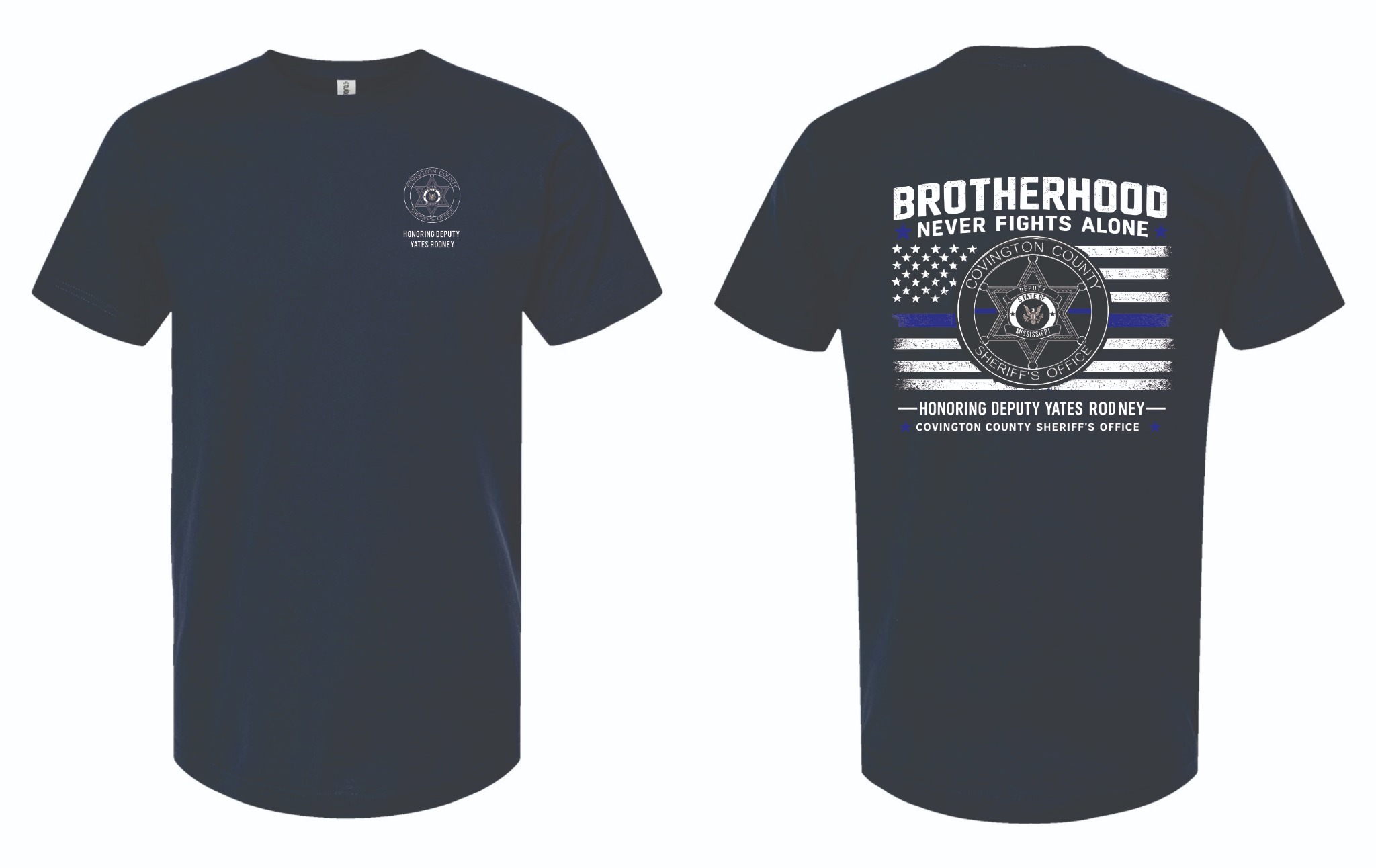 Deputy Rodney fundraiser shirt front and back