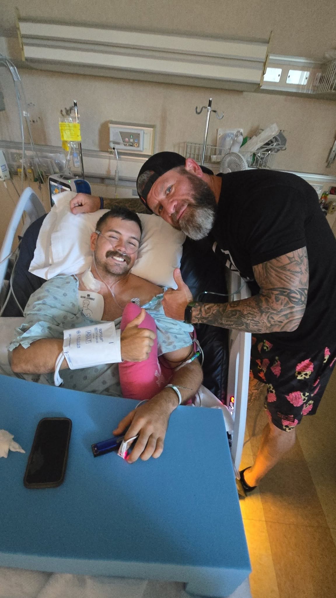 Deputy Rodney receiving support during recovery