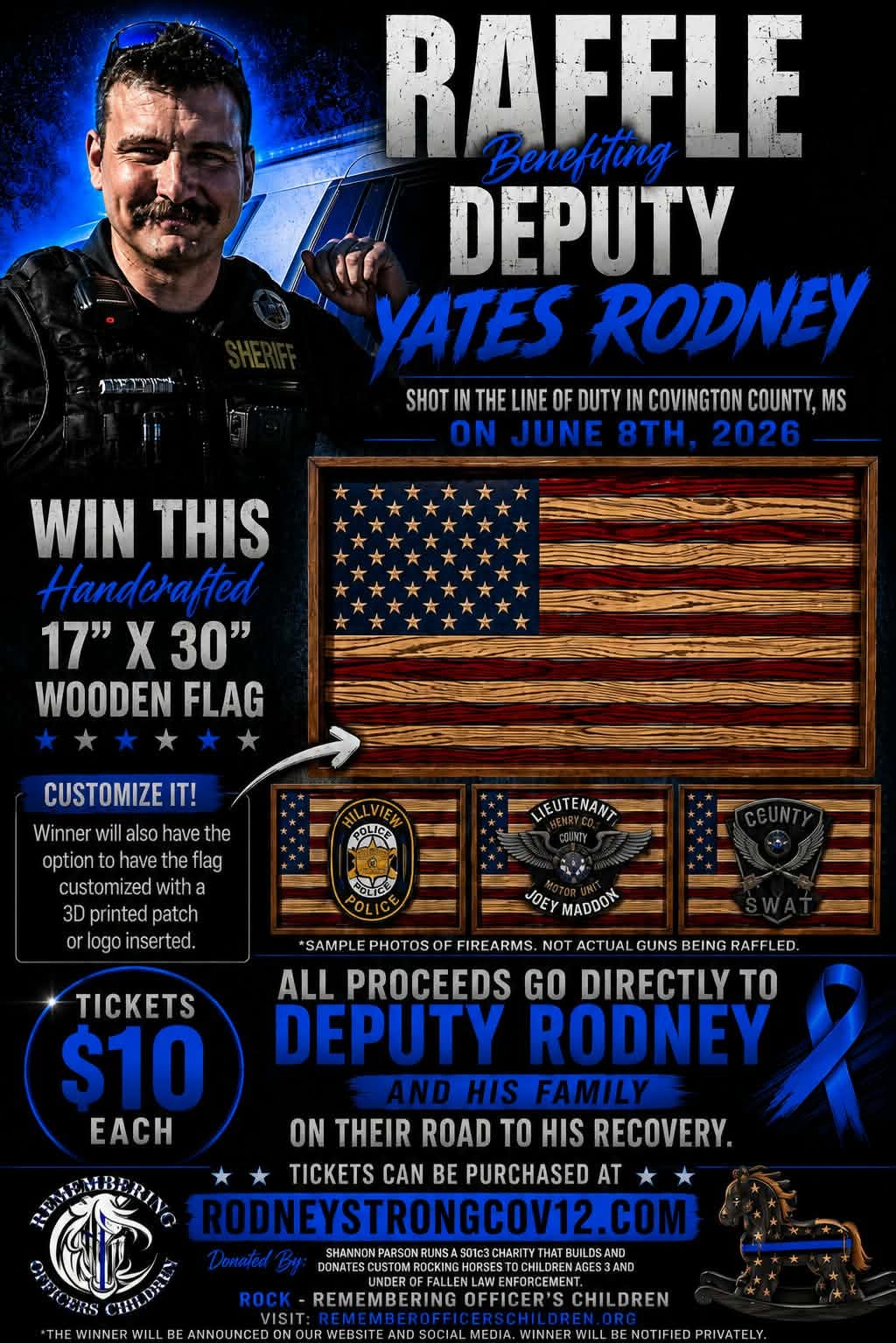 Handcrafted Wooden Flag Raffle
